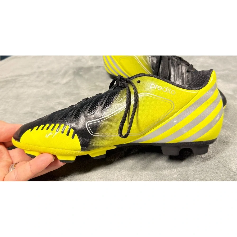 Adidas Predito Predator Soccer Cleats Mens 6 Black Yellow FG Shoes